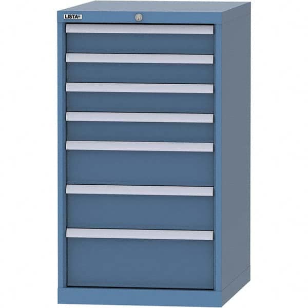 LISTA - 7 Drawer, 99 Compartment Bright Blue Steel Modular Storage Cabinet - Apex Tool & Supply