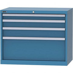 LISTA - 4 Drawer, 84 Compartment Bright Blue Steel Modular Storage Cabinet - Apex Tool & Supply