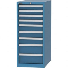 LISTA - 9 Drawer, 45 Compartment Bright Blue Steel Modular Storage Cabinet - Apex Tool & Supply