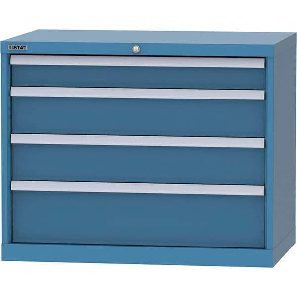 LISTA - 4 Drawer, 84 Compartment Bright Blue Steel Modular Storage Cabinet - Apex Tool & Supply