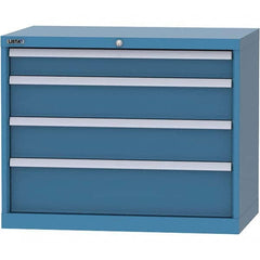 LISTA - 4 Drawer, 84 Compartment Bright Blue Steel Modular Storage Cabinet - Apex Tool & Supply