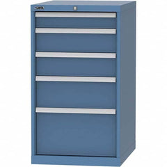 LISTA - 5 Drawer, 99 Compartment Bright Blue Steel Modular Storage Cabinet - Apex Tool & Supply