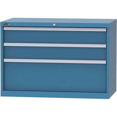 LISTA - 3 Drawer, 84 Compartment Bright Blue Steel Modular Storage Cabinet - Apex Tool & Supply