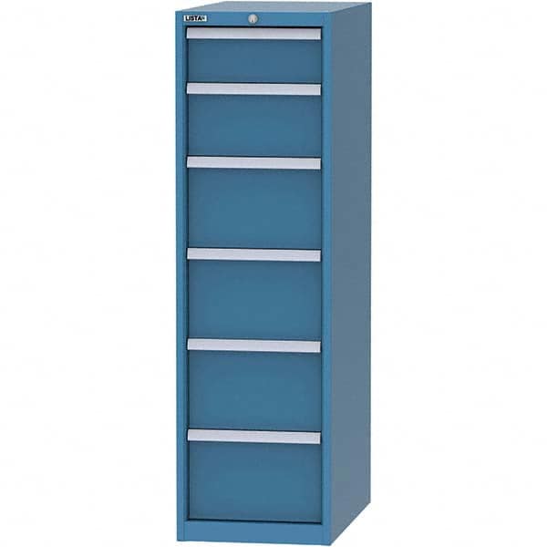 LISTA - 6 Drawer, 45 Compartment Bright Blue Steel Modular Storage Cabinet - Apex Tool & Supply