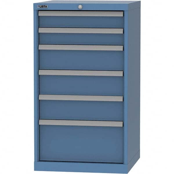 LISTA - 6 Drawer, 84 Compartment Bright Blue Steel Modular Storage Cabinet - Apex Tool & Supply