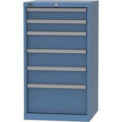 LISTA - 6 Drawer, 84 Compartment Bright Blue Steel Modular Storage Cabinet - Apex Tool & Supply