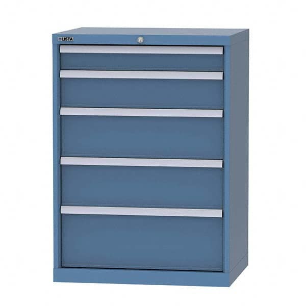 LISTA - 5 Drawer, 124 Compartment Bright Blue Steel Modular Storage Cabinet - Apex Tool & Supply