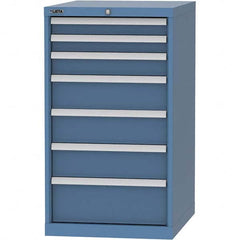 LISTA - 7 Drawer, 99 Compartment Bright Blue Steel Modular Storage Cabinet - Apex Tool & Supply