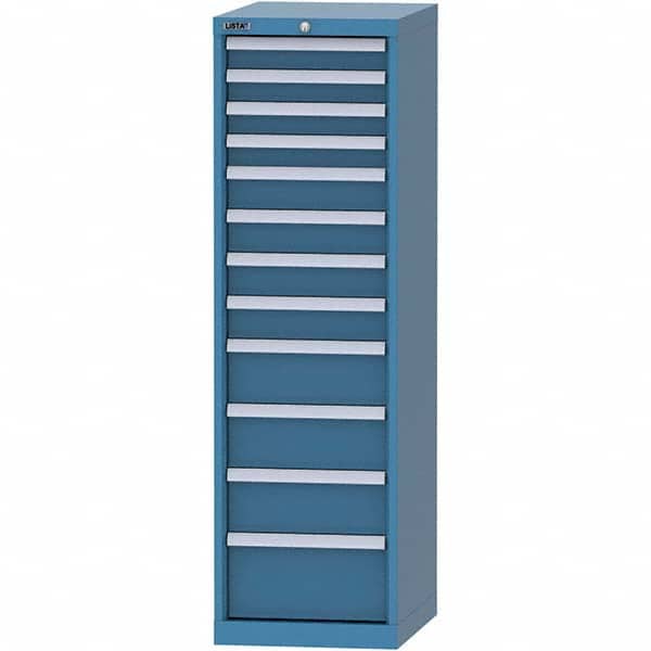 LISTA - 12 Drawer, 45 Compartment Bright Blue Steel Modular Storage Cabinet - Apex Tool & Supply