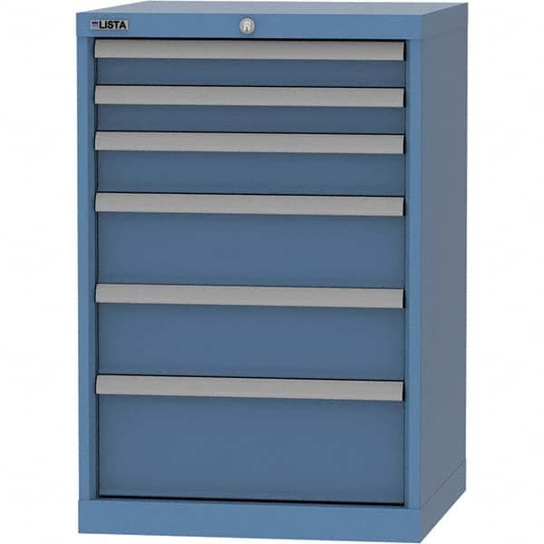 LISTA - 6 Drawer, 84 Compartment Bright Blue Steel Modular Storage Cabinet - Apex Tool & Supply