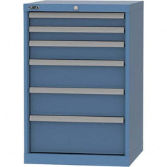 LISTA - 6 Drawer, 84 Compartment Bright Blue Steel Modular Storage Cabinet - Apex Tool & Supply