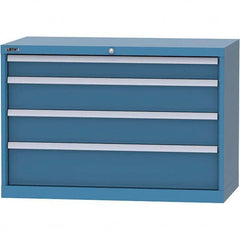 LISTA - 4 Drawer, 84 Compartment Bright Blue Steel Modular Storage Cabinet - Apex Tool & Supply