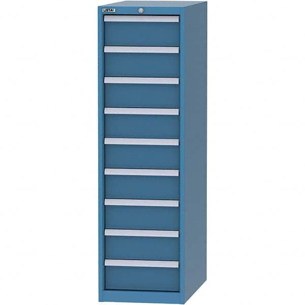 LISTA - 9 Drawer, 45 Compartment Bright Blue Steel Modular Storage Cabinet - Apex Tool & Supply