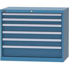 LISTA - 6 Drawer, 84 Compartment Bright Blue Steel Modular Storage Cabinet - Apex Tool & Supply