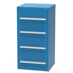 Vidmar - 4 Drawer, 344 Compartment Bright Blue Steel Modular Storage Cabinet - Apex Tool & Supply