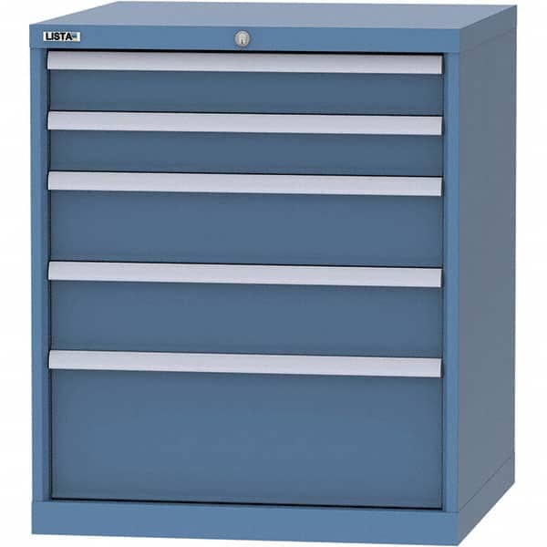 LISTA - 5 Drawer, 45 Compartment Bright Blue Steel Modular Storage Cabinet - Apex Tool & Supply