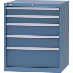LISTA - 5 Drawer, 45 Compartment Bright Blue Steel Modular Storage Cabinet - Apex Tool & Supply