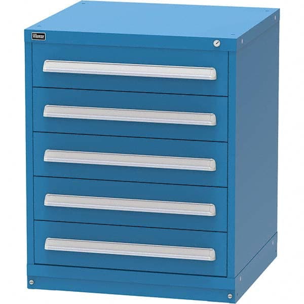 Vidmar - 5 Drawer Bright Blue Steel Modular Storage Cabinet - Apex Tool & Supply