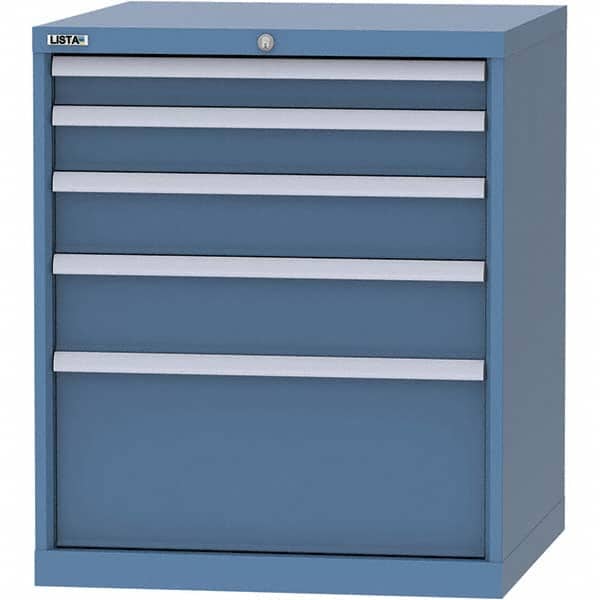 LISTA - 5 Drawer, 45 Compartment Bright Blue Steel Modular Storage Cabinet - Apex Tool & Supply