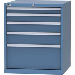 LISTA - 5 Drawer, 45 Compartment Bright Blue Steel Modular Storage Cabinet - Apex Tool & Supply