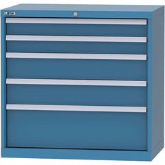 LISTA - 5 Drawer, 84 Compartment Bright Blue Steel Modular Storage Cabinet - Apex Tool & Supply