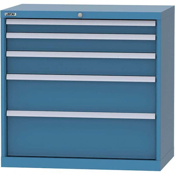 LISTA - 5 Drawer, 84 Compartment Bright Blue Steel Modular Storage Cabinet - Apex Tool & Supply