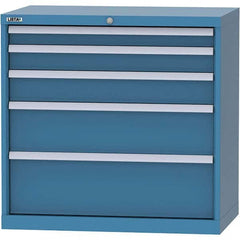 LISTA - 5 Drawer, 84 Compartment Bright Blue Steel Modular Storage Cabinet - Apex Tool & Supply