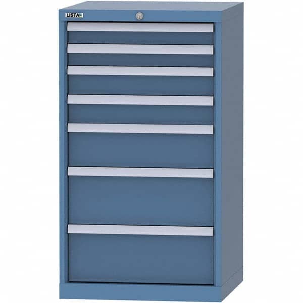 LISTA - 7 Drawer, 84 Compartment Bright Blue Steel Modular Storage Cabinet - Apex Tool & Supply