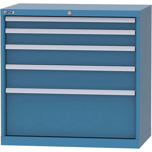 LISTA - 4 Drawer, 84 Compartment Bright Blue Steel Modular Storage Cabinet - Apex Tool & Supply