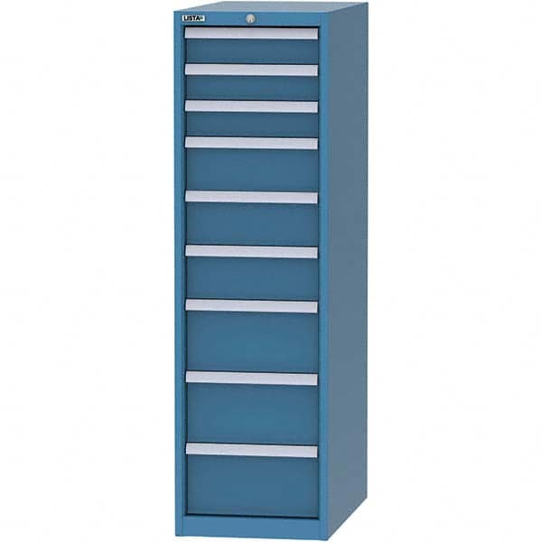 LISTA - 9 Drawer, 45 Compartment Bright Blue Steel Modular Storage Cabinet - Apex Tool & Supply