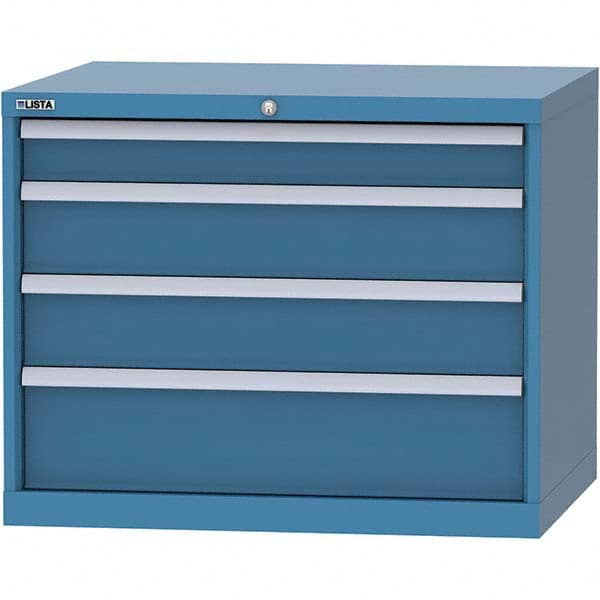 LISTA - 4 Drawer, 84 Compartment Bright Blue Steel Modular Storage Cabinet - Apex Tool & Supply