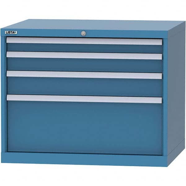 LISTA - 4 Drawer, 84 Compartment Bright Blue Steel Modular Storage Cabinet - Apex Tool & Supply