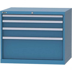 LISTA - 4 Drawer, 84 Compartment Bright Blue Steel Modular Storage Cabinet - Apex Tool & Supply