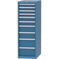 LISTA - 10 Drawer, 45 Compartment Bright Blue Steel Modular Storage Cabinet - Apex Tool & Supply