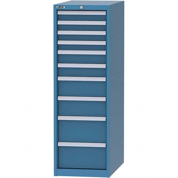 LISTA - 10 Drawer, 45 Compartment Bright Blue Steel Modular Storage Cabinet - Apex Tool & Supply