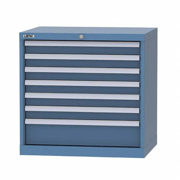 LISTA - 6 Drawer, 124 Compartment Bright Blue Steel Modular Storage Cabinet - Apex Tool & Supply