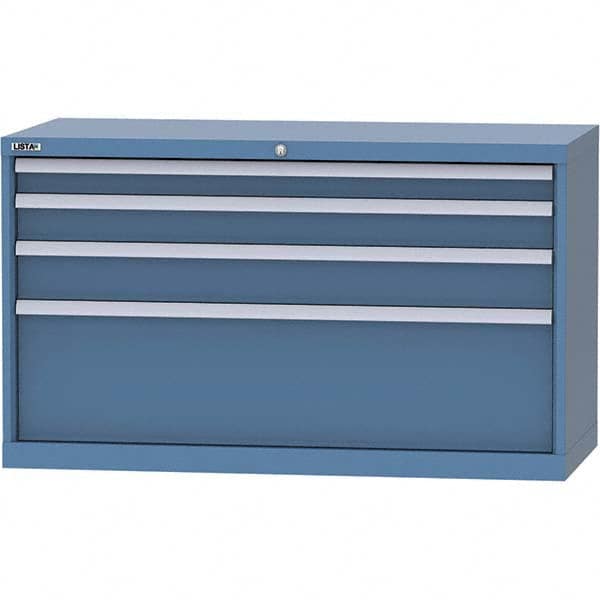 LISTA - 4 Drawer, 99 Compartment Bright Blue Steel Modular Storage Cabinet - Apex Tool & Supply