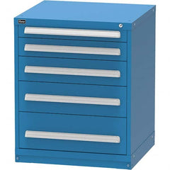 Vidmar - 5 Drawer, 344 Compartment Bright Blue Steel Modular Storage Cabinet - Apex Tool & Supply