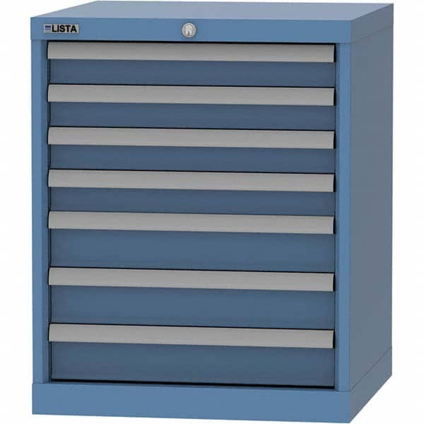 LISTA - 7 Drawer, 84 Compartment Bright Blue Steel Modular Storage Cabinet - Apex Tool & Supply