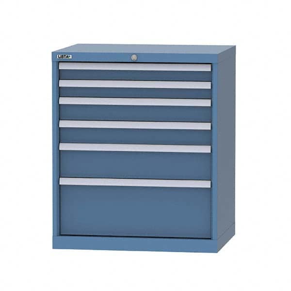 LISTA - 6 Drawer, 124 Compartment Bright Blue Steel Modular Storage Cabinet - Apex Tool & Supply