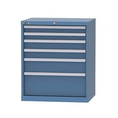 LISTA - 6 Drawer, 124 Compartment Bright Blue Steel Modular Storage Cabinet - Apex Tool & Supply