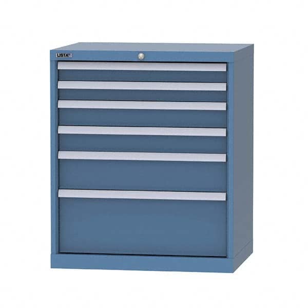 LISTA - 6 Drawer, 124 Compartment Bright Blue Steel Modular Storage Cabinet - Apex Tool & Supply