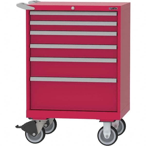 LISTA - 6 Drawer, 124 Compartment Bright Blue Steel Modular Storage Cabinet - Apex Tool & Supply