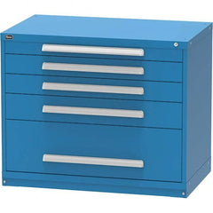 Vidmar - 5 Drawer, 344 Compartment Bright Blue Steel Modular Storage Cabinet - Apex Tool & Supply