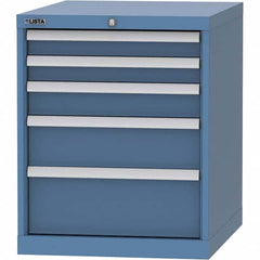 LISTA - 5 Drawer, 99 Compartment Bright Blue Steel Modular Storage Cabinet - Apex Tool & Supply