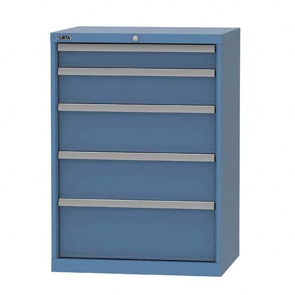LISTA - 5 Drawer, 124 Compartment Bright Blue Steel Modular Storage Cabinet - Apex Tool & Supply
