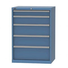 LISTA - 5 Drawer, 124 Compartment Bright Blue Steel Modular Storage Cabinet - Apex Tool & Supply