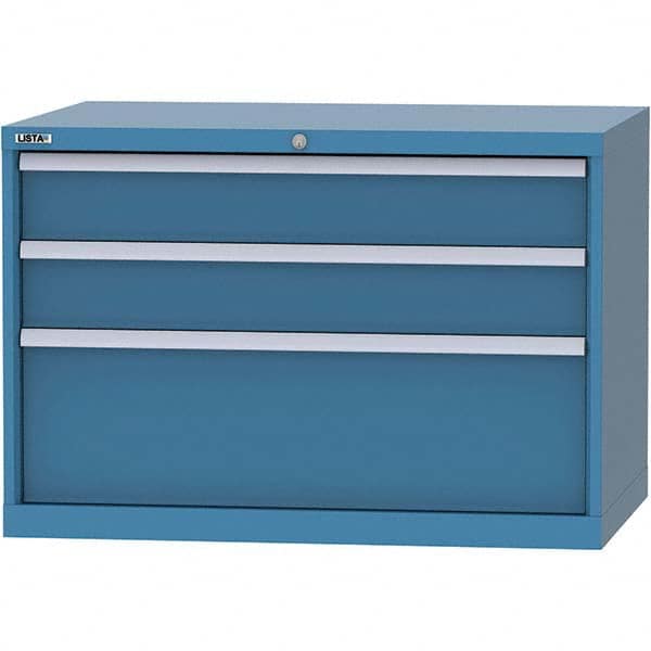 LISTA - 3 Drawer, 84 Compartment Bright Blue Steel Modular Storage Cabinet - Apex Tool & Supply