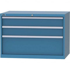 LISTA - 3 Drawer, 84 Compartment Bright Blue Steel Modular Storage Cabinet - Apex Tool & Supply