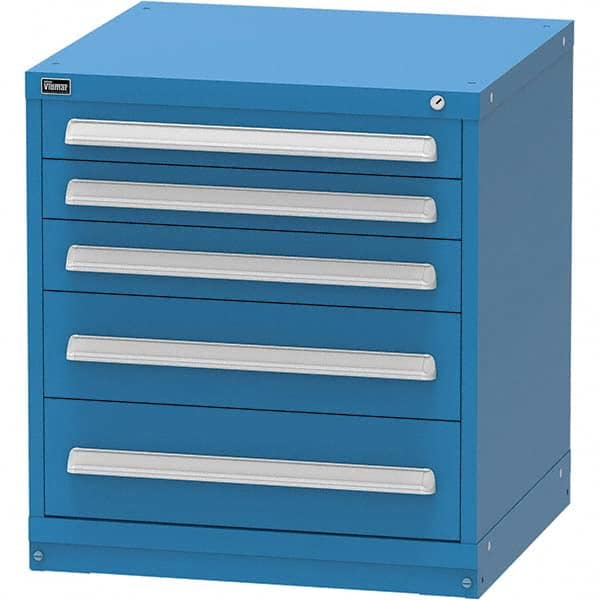 Vidmar - 5 Drawer Bright Blue Steel Modular Storage Cabinet - Apex Tool & Supply